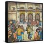 The County-City Building under Siege by Unemployed Demanding Work-Ronald Ginther-Framed Stretched Canvas