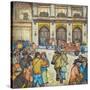 The County-City Building under Siege by Unemployed Demanding Work-Ronald Ginther-Stretched Canvas