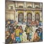 The County-City Building under Siege by Unemployed Demanding Work-Ronald Ginther-Mounted Giclee Print