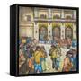 The County-City Building under Siege by Unemployed Demanding Work-Ronald Ginther-Framed Stretched Canvas