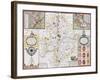 The County of Warwick, the Shire Town and the City of Coventry, Engraved by Jodocus Hondius-null-Framed Giclee Print