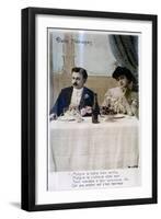 The Couple, French Postcard, C1900-null-Framed Giclee Print
