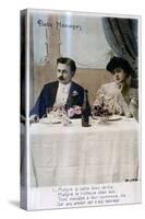 The Couple, French Postcard, C1900-null-Stretched Canvas