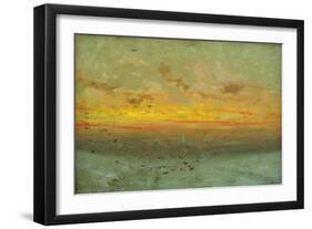 The Courgent Plain after Snowfall (Oil on Canvas)-Antoine Chintreuil-Framed Giclee Print
