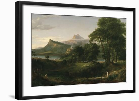 The Course of Empire: the Arcadian or Pastoral State, C.1836-Thomas Cole-Framed Giclee Print