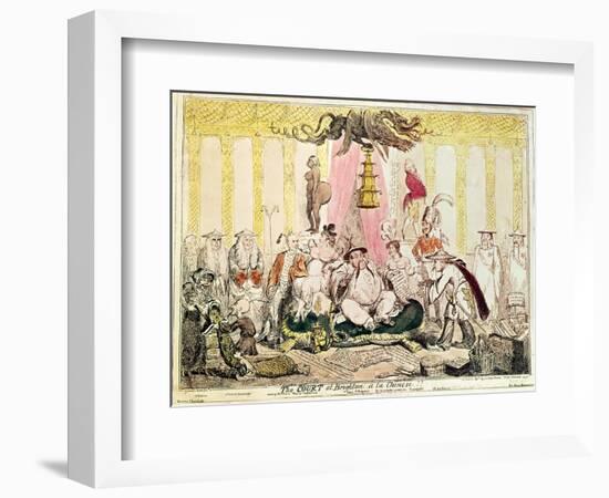 The Court at Brighton a La Chinese, 1816-George Cruikshank-Framed Giclee Print