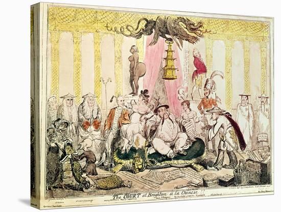 The Court at Brighton a La Chinese, 1816-George Cruikshank-Stretched Canvas