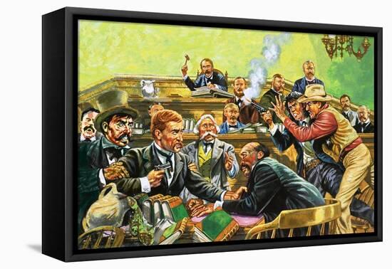 The Court Case of Temple Lee Houston Turned into a Running Gun Battle-Harry Green-Framed Stretched Canvas