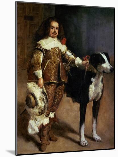 The Court Jester Don Antonio, Wrongly Called "El Ingles"-Diego Velazquez-Mounted Giclee Print