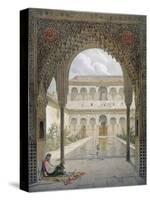 The Court of the Alberca in the Alhambra, Granada, 1853-Leon Auguste Asselineau-Stretched Canvas