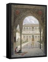 The Court of the Alberca in the Alhambra, Granada, 1853-Leon Auguste Asselineau-Framed Stretched Canvas