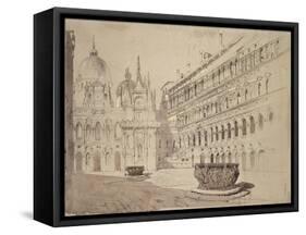 The Court of the Ducal Palace-John Ruskin-Framed Stretched Canvas