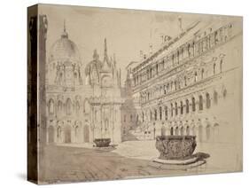 The Court of the Ducal Palace-John Ruskin-Stretched Canvas
