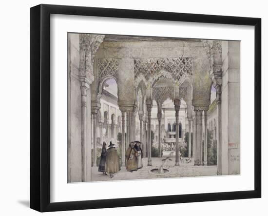 The Court of the Lions (Patio De Los Leones)-John Frederick Lewis-Framed Giclee Print