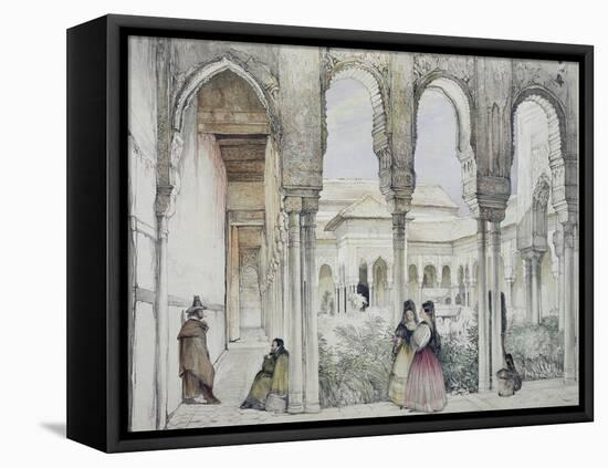 The Court of the Lions (Patio De Los Leones)-John Frederick Lewis-Framed Stretched Canvas