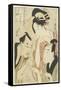 The Courtesan Agemaki, the Chivalrous Guy Sukeroku, Ikyu with Beard, 1798-1800-Kitagawa Utamaro-Framed Stretched Canvas