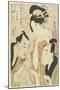 The Courtesan Agemaki, the Chivalrous Guy Sukeroku, Ikyu with Beard, 1798-1800-Kitagawa Utamaro-Mounted Giclee Print