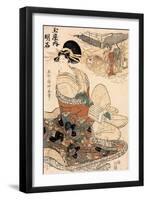 The Courtesan Akashi of the Tamaya, Edo Period-Hishikawa Ryukoku-Framed Giclee Print