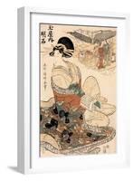 The Courtesan Akashi of the Tamaya, Edo Period-Hishikawa Ryukoku-Framed Giclee Print