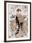 The Courtesan Chozan of Chojiya, Japanese Wood-Cut Print-Lantern Press-Framed Art Print