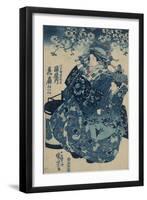 The Courtesan Hanao of Ogi-Ya-Utagawa Kuniyoishi-Framed Art Print