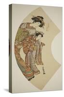 The Courtesan Hanaogi of the Ogiya and Her Attendant, C.1777-78-Isoda Koryusai-Stretched Canvas