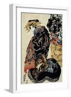 The Courtesan Hanaogi of the Ogiya House, C1825-C1835-Ikeda Eisen-Framed Giclee Print