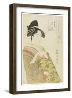 The Courtesan Hanaohi of the Ogiya House, C. 1793-1794-Kitagawa Utamaro-Framed Giclee Print