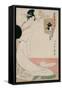 The Courtesan Hanazuma of Hyogoya from the Series 'Brands of Sake Linked with Six Selected Courtesa-Kitagawa Utamaro-Framed Stretched Canvas
