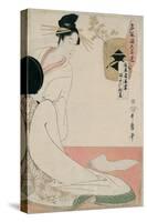 The Courtesan Hanazuma of Hyogoya from the Series 'Brands of Sake Linked with Six Selected Courtesa-Kitagawa Utamaro-Stretched Canvas