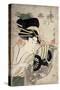 The Courtesan Ichikawa of the Matsuba Establishment, Late 1790s-Kitagawa Utamaro-Stretched Canvas
