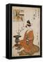 The Courtesan, Karakoto of the Chojiya, Seated by an Arrangement of Plum Flowers-Kitagawa Utamaro-Framed Stretched Canvas