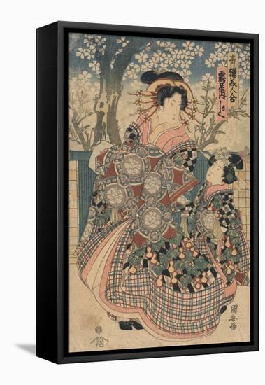 The Courtesan Kashiku-Utagawa Kuniyasu-Framed Stretched Canvas