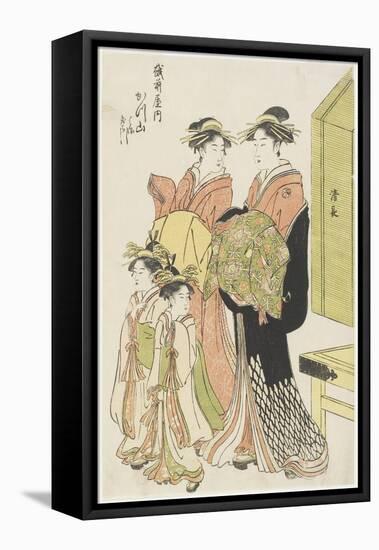 The Courtesan Katsuyama of the Echizenya House, Late 18th-Early 19th Century-Torii Kiyonaga-Framed Stretched Canvas