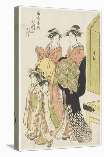 The Courtesan Katsuyama of the Echizenya House, Late 18th-Early 19th Century-Torii Kiyonaga-Stretched Canvas
