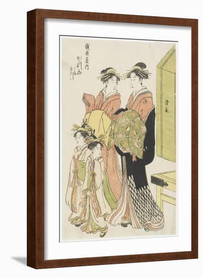 The Courtesan Katsuyama of the Echizenya House, Late 18th-Early 19th Century-Torii Kiyonaga-Framed Giclee Print