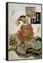 The Courtesan Koimurasaki of Tama-Ya in the First Month-Keisai Eisen-Framed Stretched Canvas