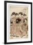 The Courtesan Komurasaki of the Kadotamaya Brothel with Her Attendants Namiji An, 1775-80-Isoda Koryusai-Framed Giclee Print