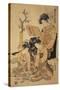 The Courtesan Michinoku from the Green House-Isoda Koryusai-Stretched Canvas