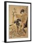 The Courtesan Michinoku from the Green House-Isoda Koryusai-Framed Giclee Print