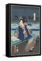 The Courtesan Omitsu of the Yamato House, April 1862-Utagawa Kunisada-Framed Stretched Canvas