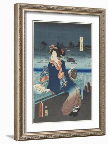 The Courtesan Omitsu of the Yamato House, April 1862-Utagawa Kunisada-Framed Giclee Print