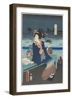 The Courtesan Omitsu of the Yamato House, April 1862-Utagawa Kunisada-Framed Giclee Print