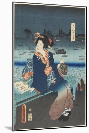 The Courtesan Omitsu of the Yamato House, April 1862-Utagawa Kunisada-Mounted Giclee Print