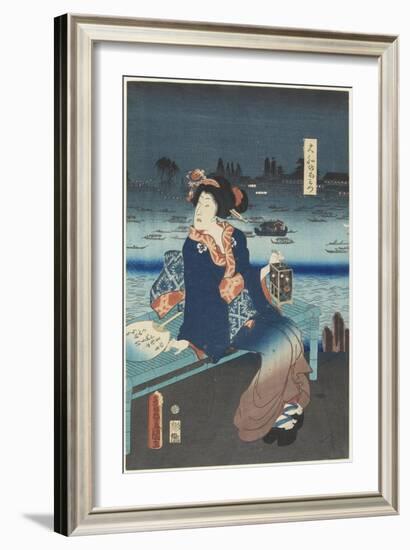 The Courtesan Omitsu of the Yamato House, April 1862-Utagawa Kunisada-Framed Giclee Print