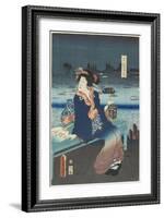 The Courtesan Omitsu of the Yamato House, April 1862-Utagawa Kunisada-Framed Giclee Print