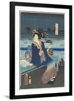 The Courtesan Omitsu of the Yamato House, April 1862-Utagawa Kunisada-Framed Giclee Print