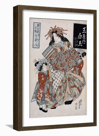 The Courtesan Shiratama from the Tamaya House, C.1825-Keisai Eisen-Framed Giclee Print