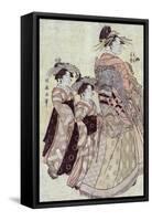 The Courtesan Somenosuke of the House of Matsuba, Japanese Wood-Cut Print-Lantern Press-Framed Stretched Canvas