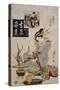 The Courtesan Suganosuke of Okamoto- Ya in the Fourth Month-Keisai Eisen-Stretched Canvas